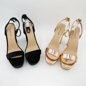 JustFabulous Tempeste Platform Sandal Rose Gold and Black 2 Pair Sz 9 JustFab